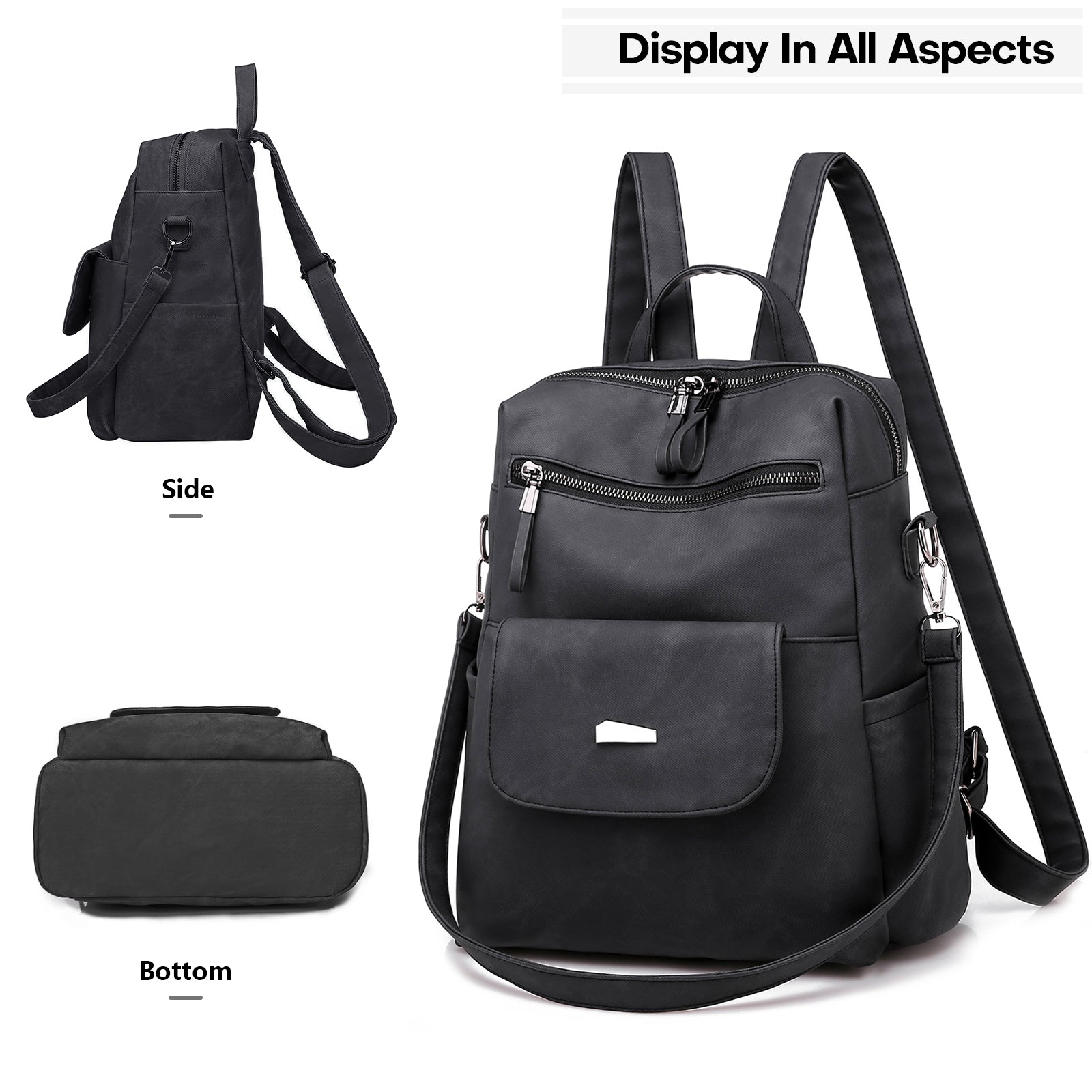 Leather Backpack Purse for Women Vintage Fashion Travel Backpack Shoulder Bag