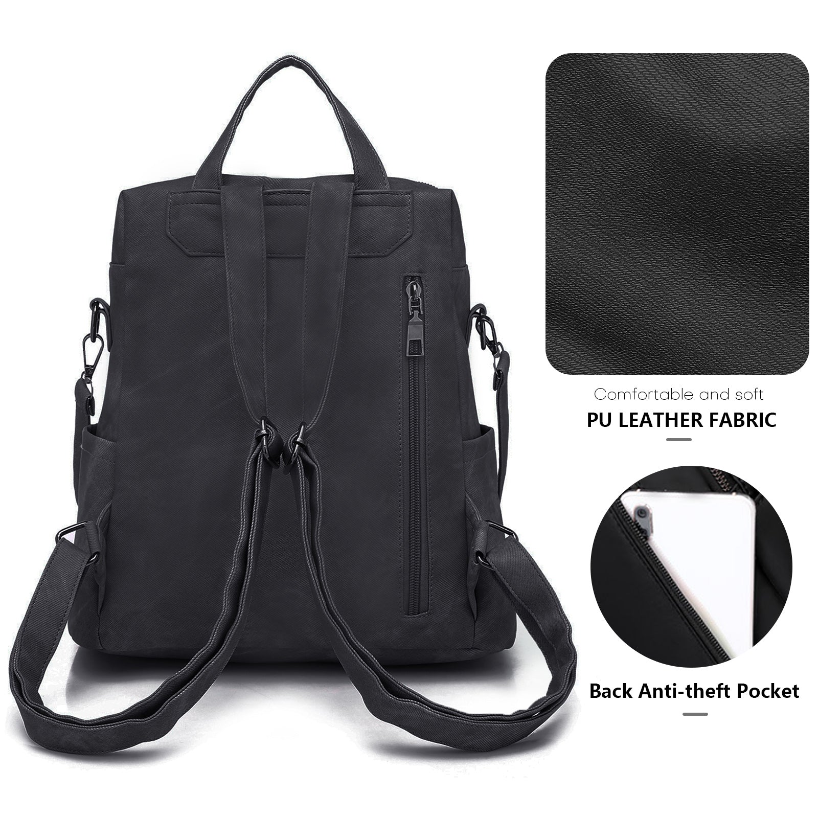 Leather Backpack Purse for Women Vintage Fashion Travel Backpack Shoulder Bag