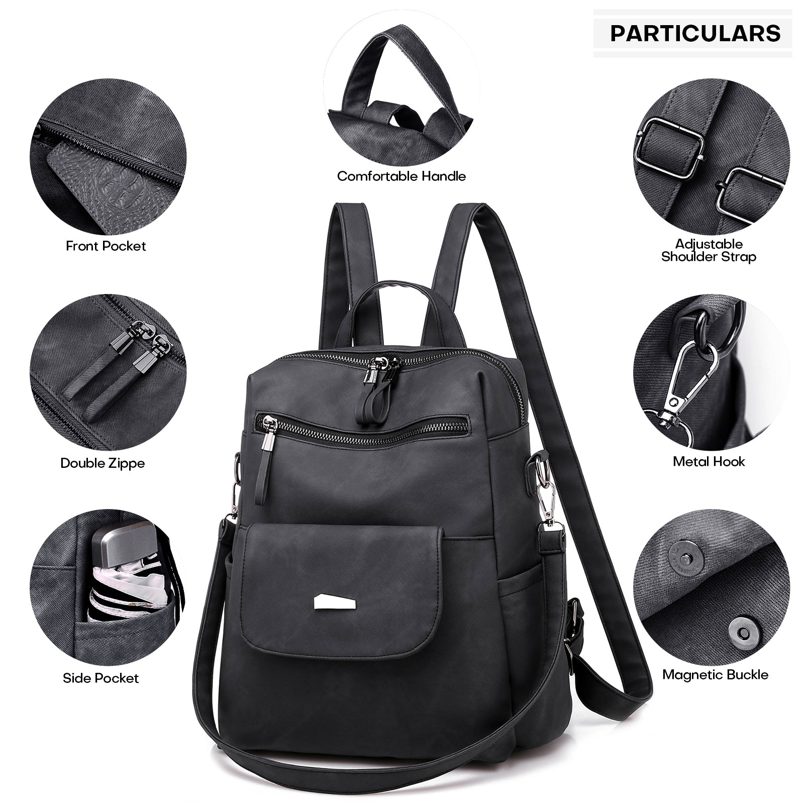 Leather Backpack Purse for Women Vintage Fashion Travel Backpack Shoulder Bag