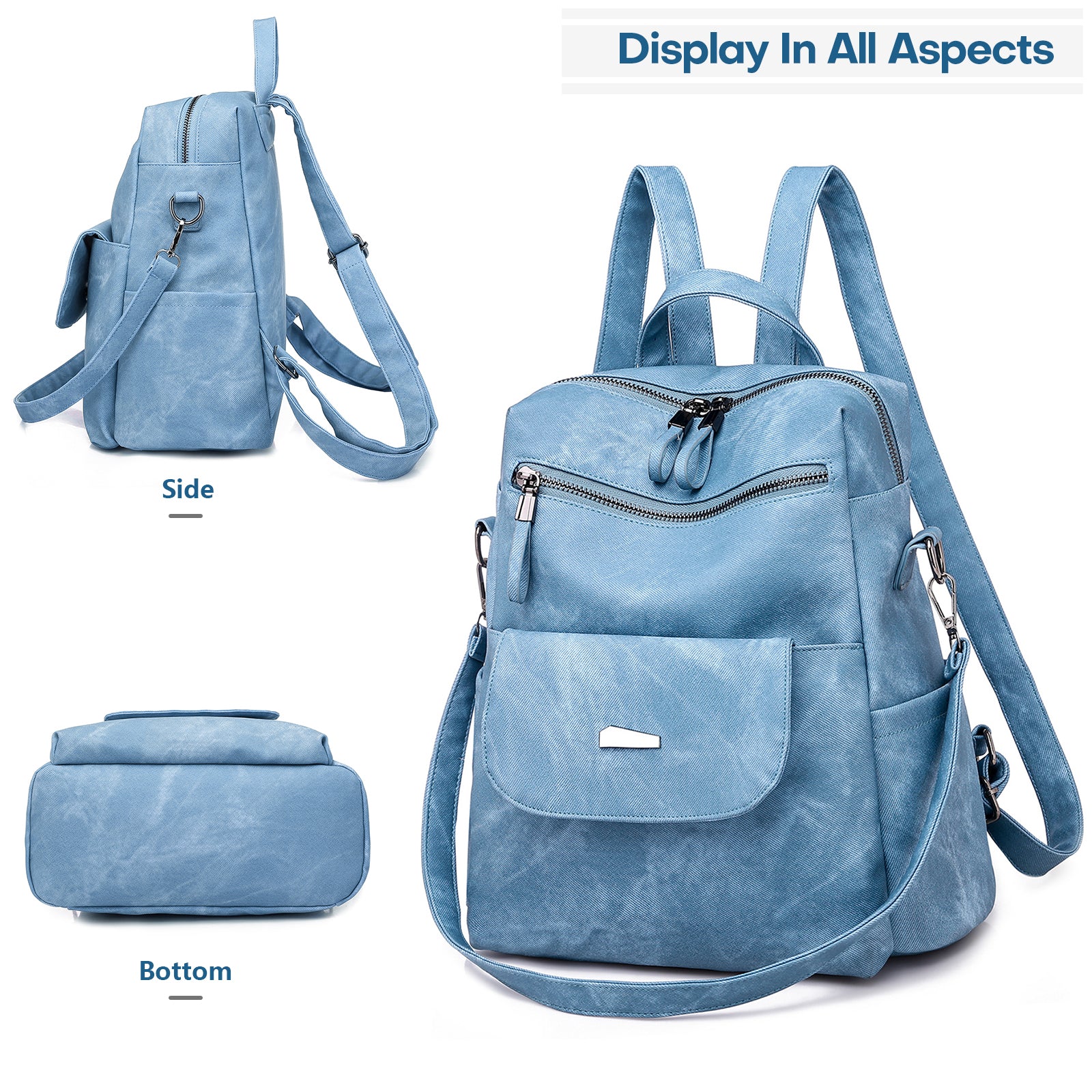 Leather Backpack Purse for Women Vintage Fashion Travel Backpack Shoulder Bag