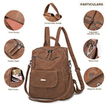 Leather Backpack Purse for Women Vintage Fashion Travel Backpack Shoulder Bag