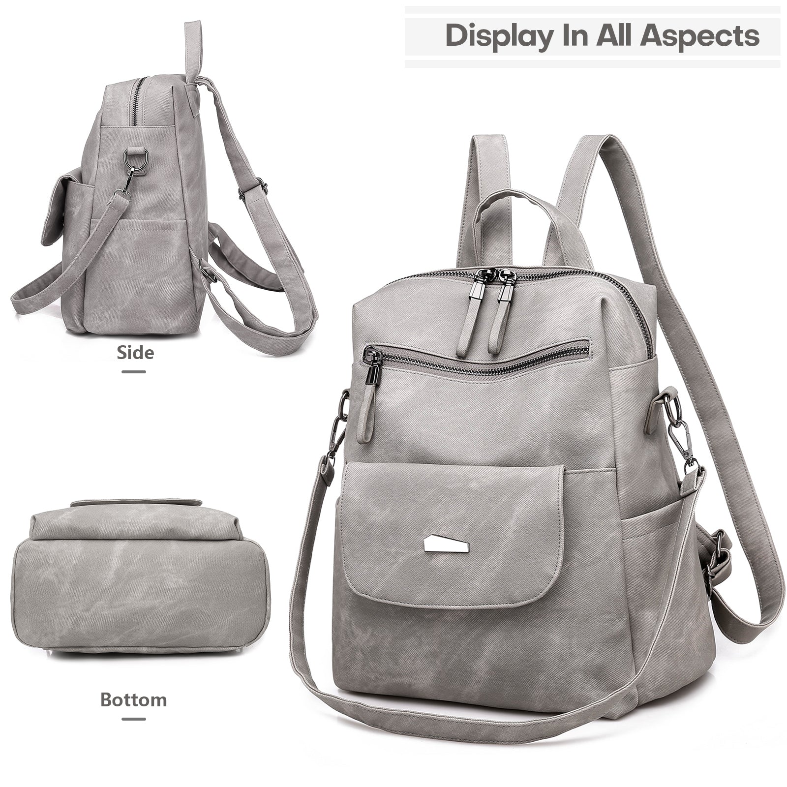 Leather Backpack Purse for Women Vintage Fashion Travel Backpack Shoulder Bag