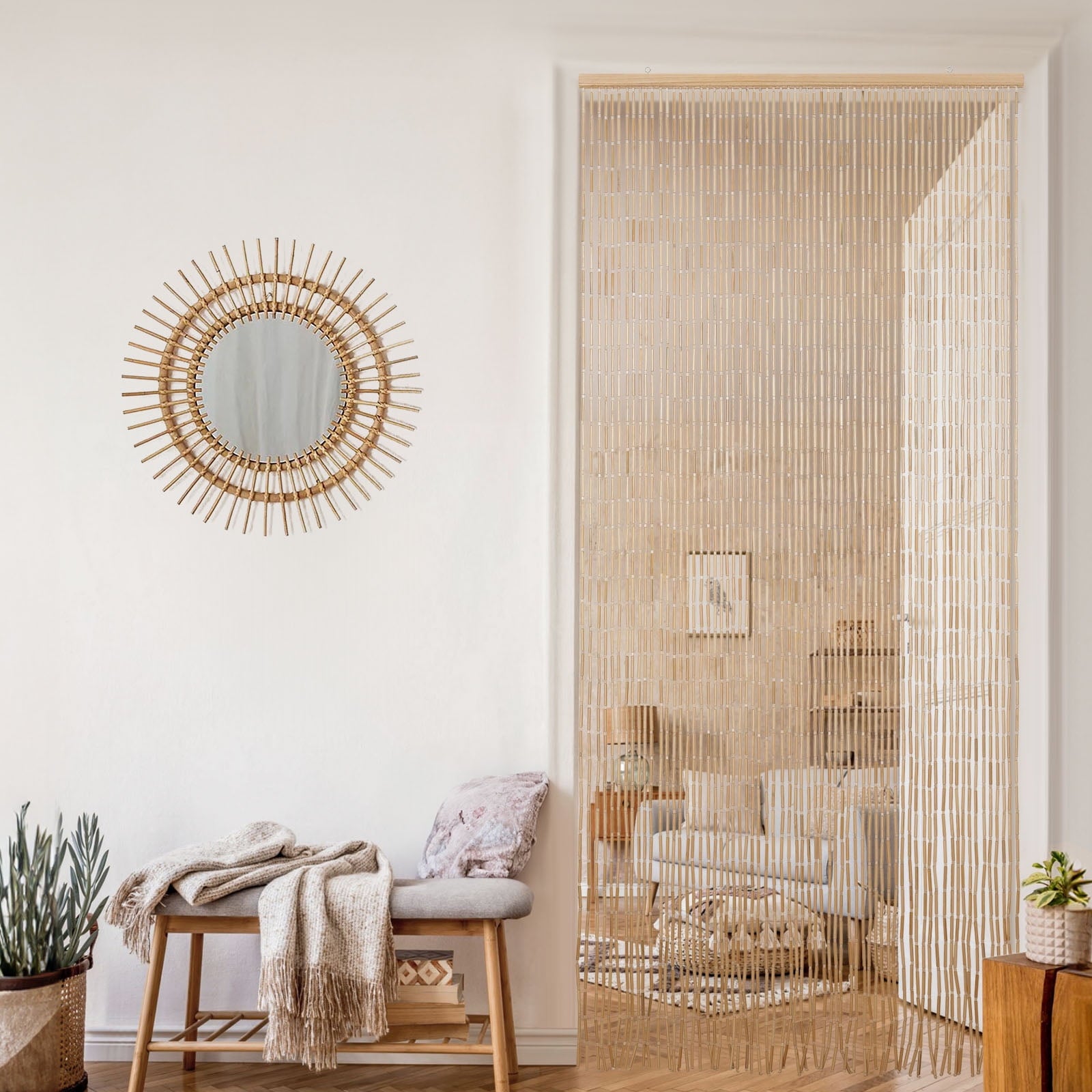 Bamboo Bead Door Curtain Handmade Beaded Curtain