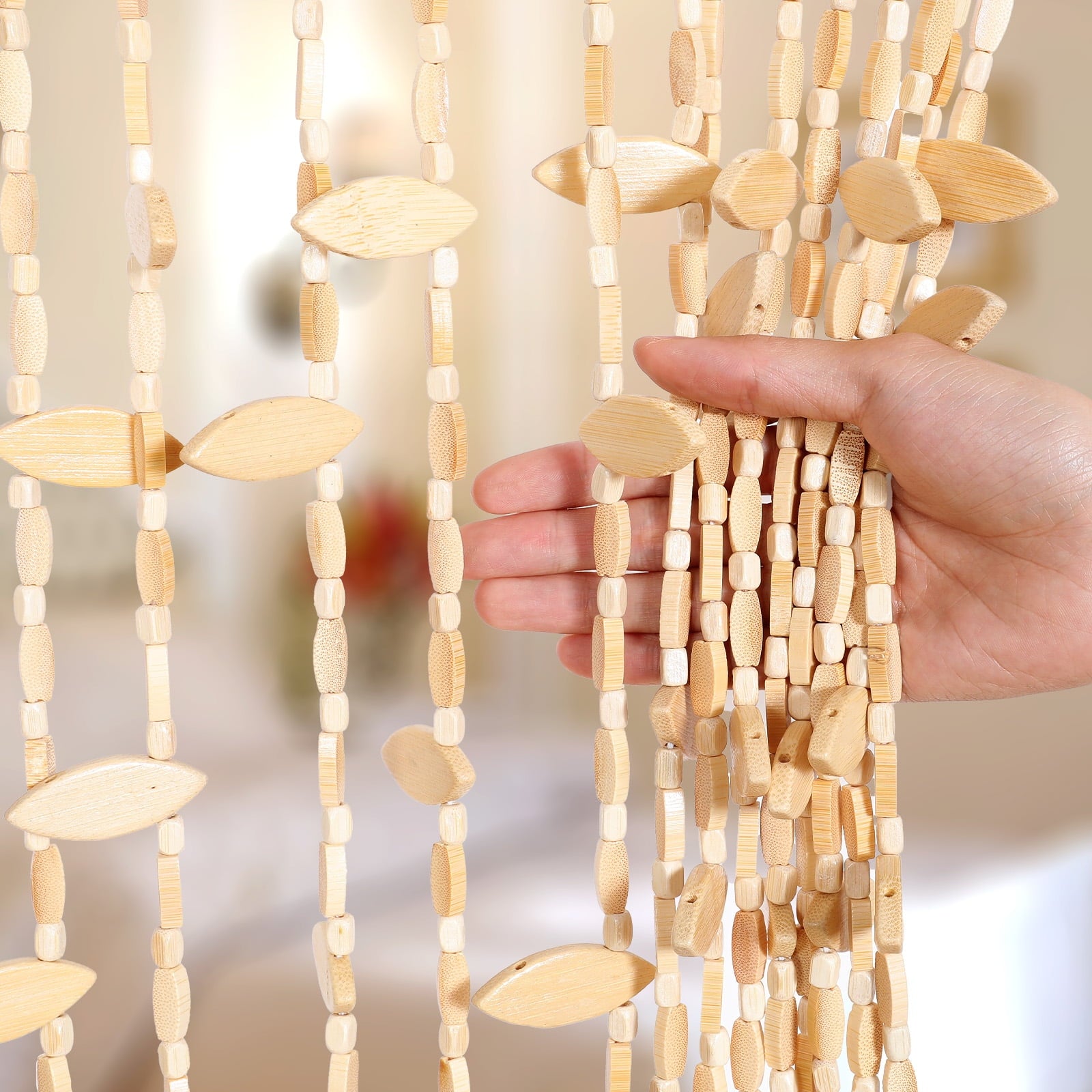 Bamboo Beaded Curtain for Door Doorway Hippie Window