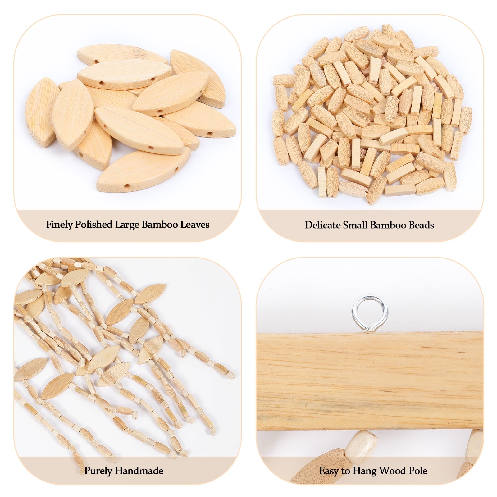 Bamboo Beaded Curtain for Door Doorway Hippie Window