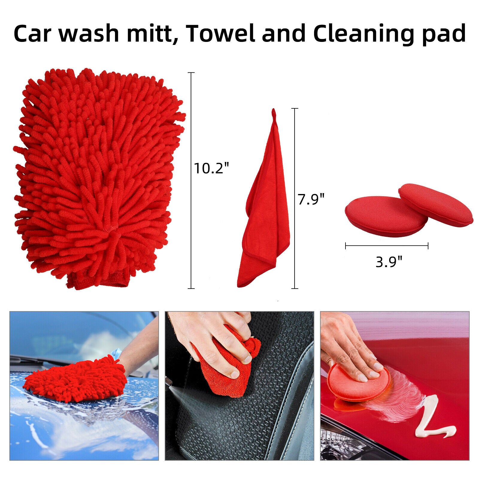 Car Cleaning Kit Auto Detailing Drill Brush Set Interior Exterior Engine Wheel