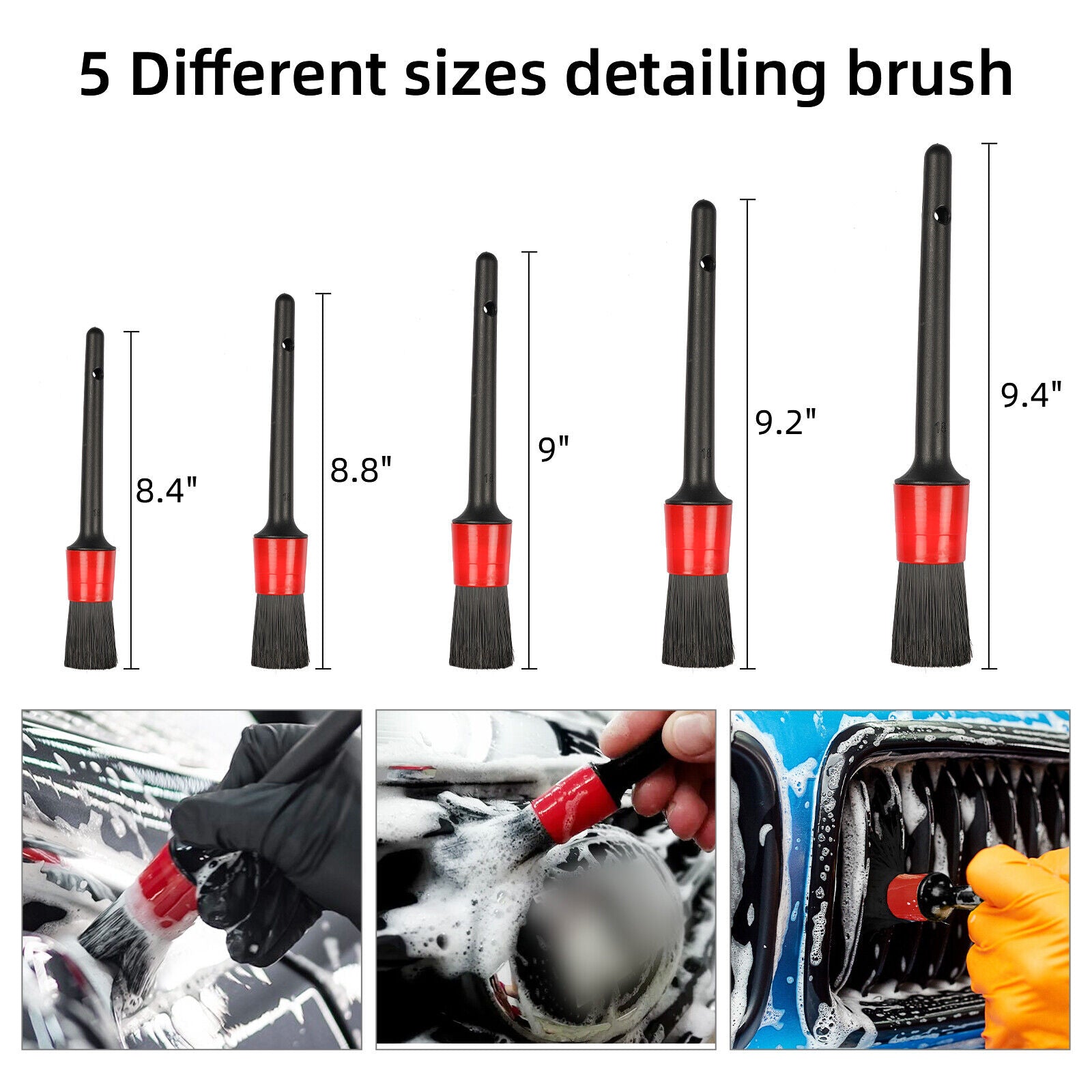 Car Cleaning Kit Auto Detailing Drill Brush Set Interior Exterior Engine Wheel