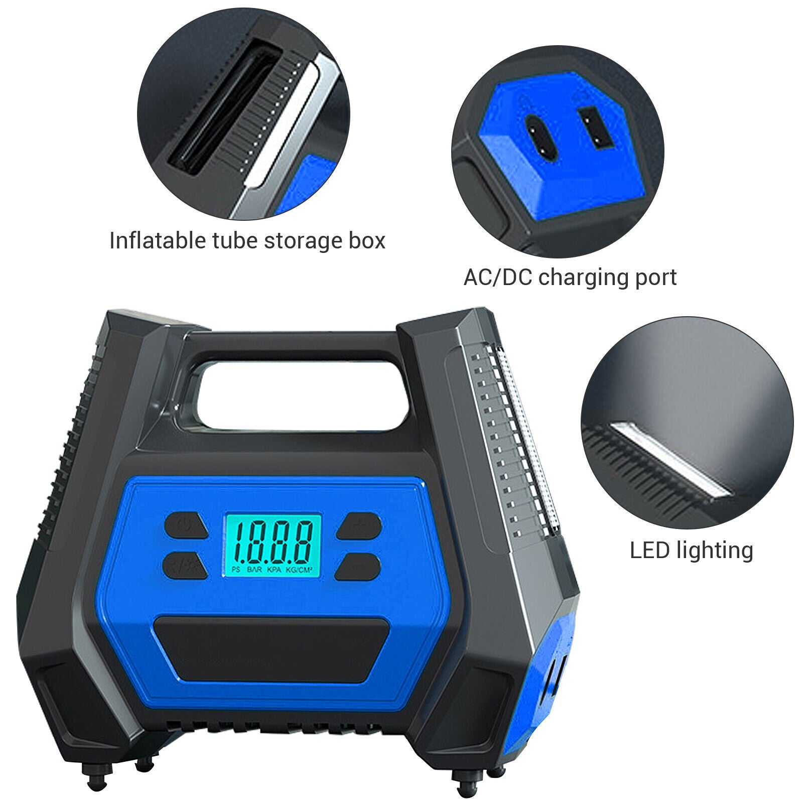 Tire Inflator Portable DC/AC Air Pump for Car Tires, Ball, Bike