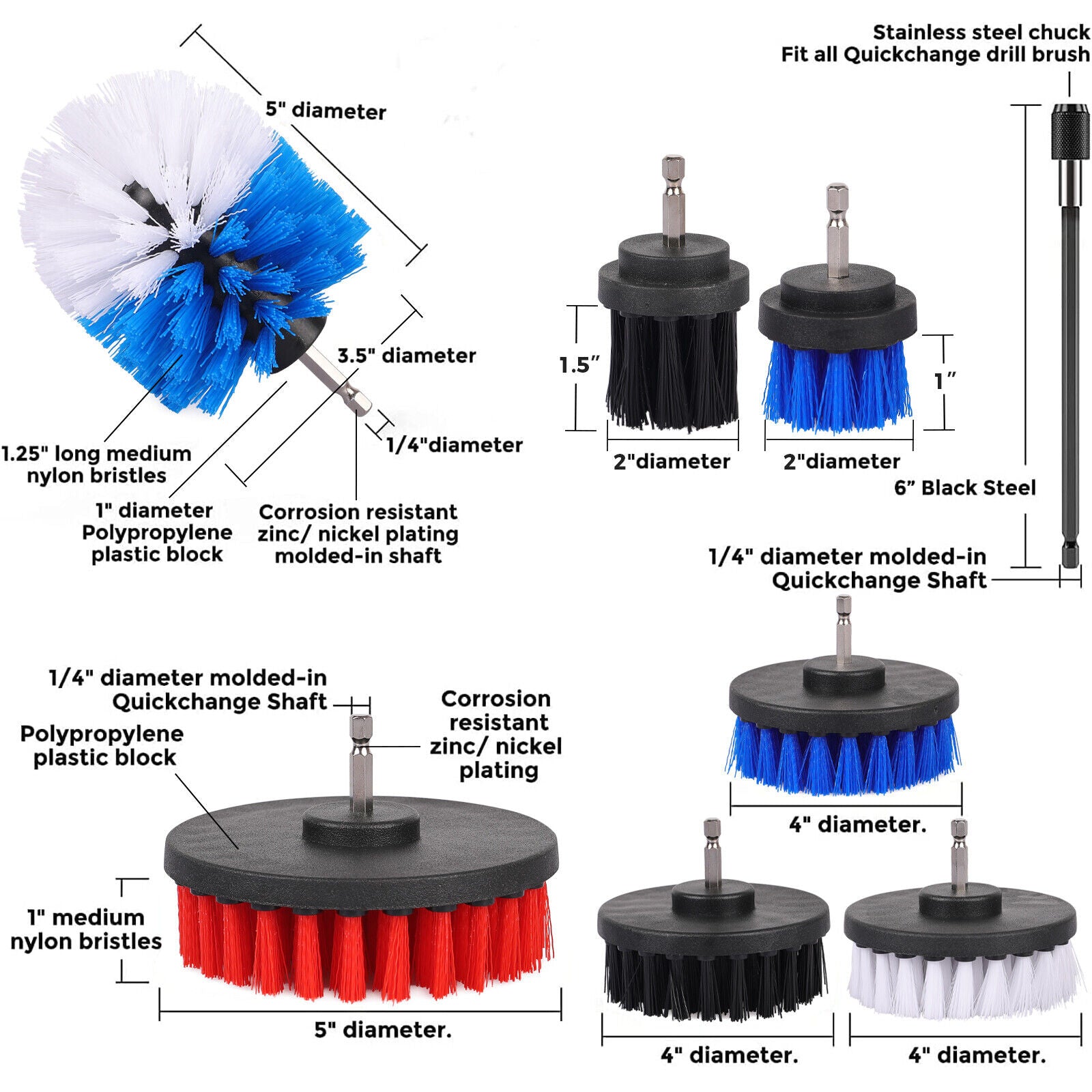 Car Cleaning Kit Auto Detailing Drill Brush Set Interior Exterior Engine Wheel