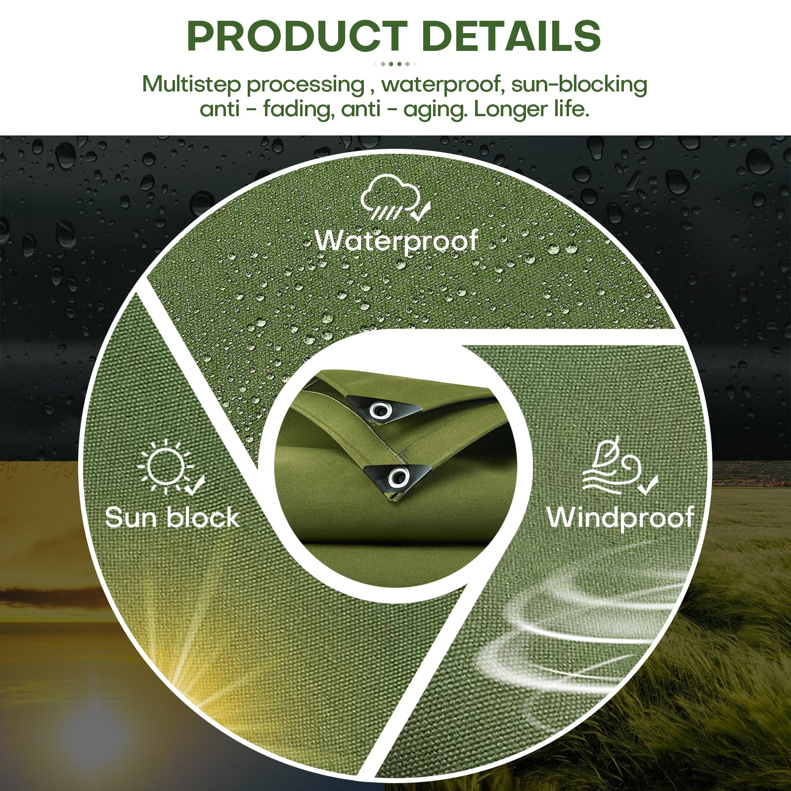 16oz. Heavy Duty Canvas Tarp Multipurpose Tarpaulin Cover