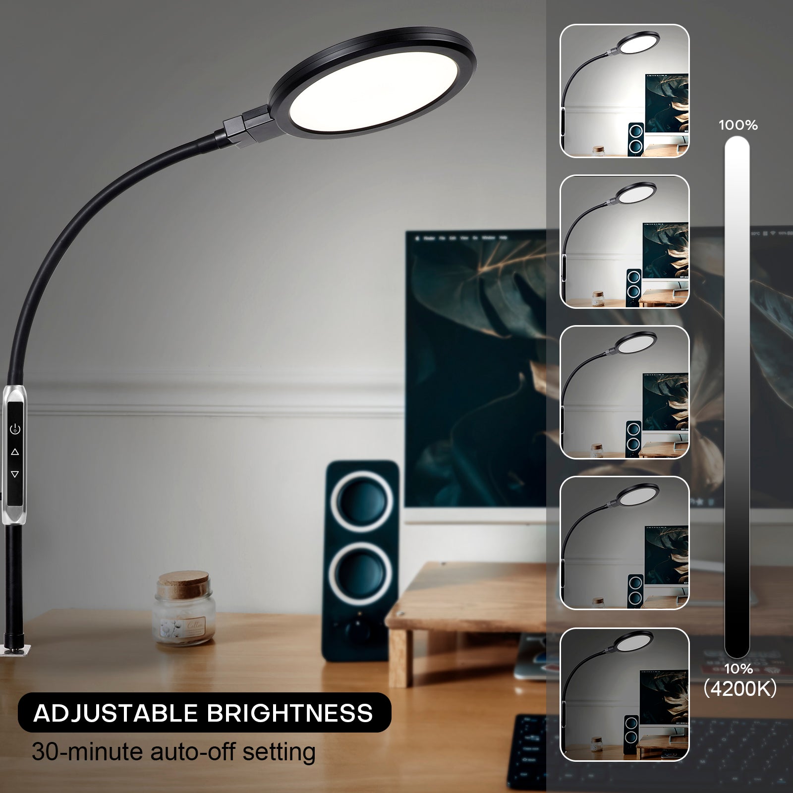 Dimmable Desk Lamp 15W 75LEDs 5 Modes