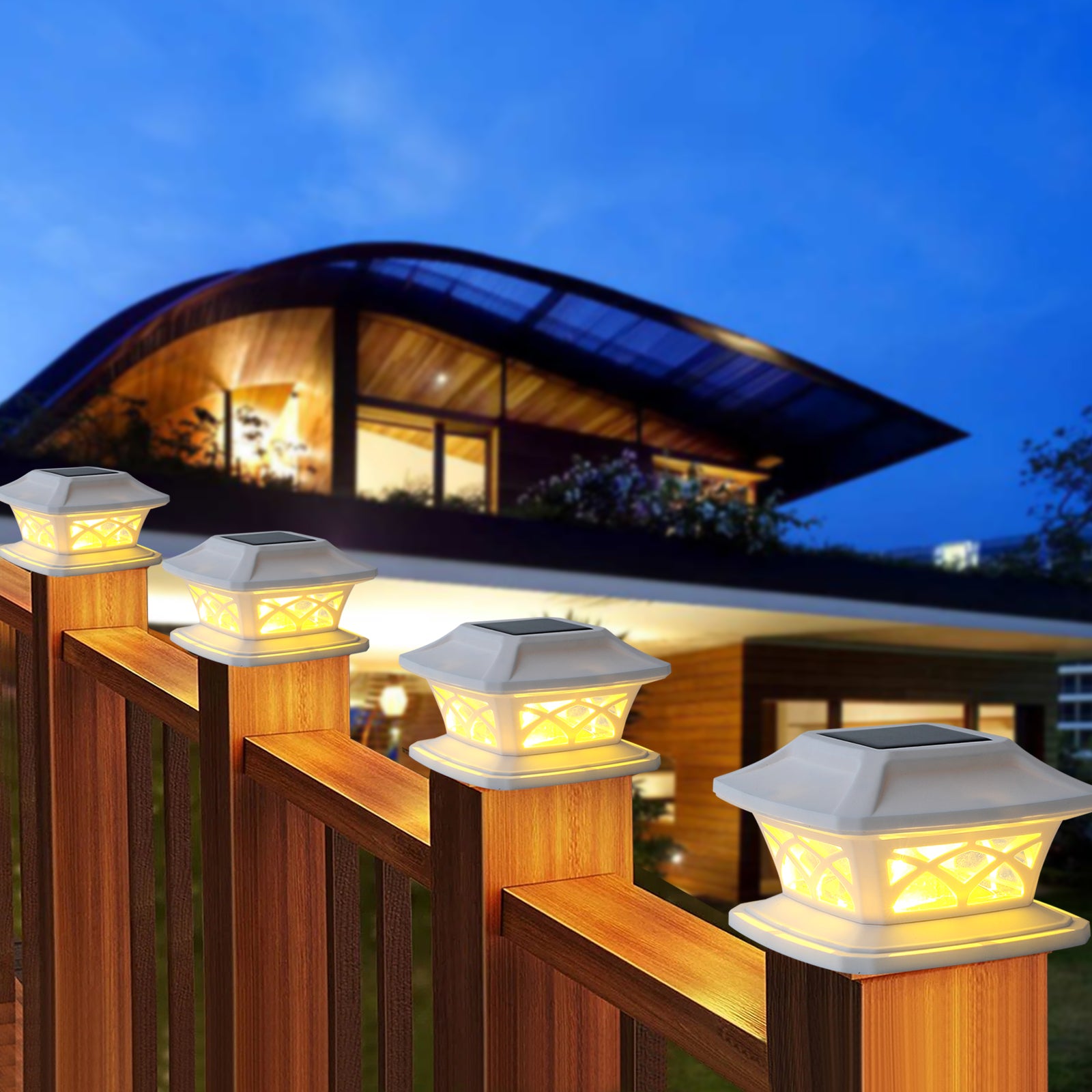 4-Pack Solar Post Light