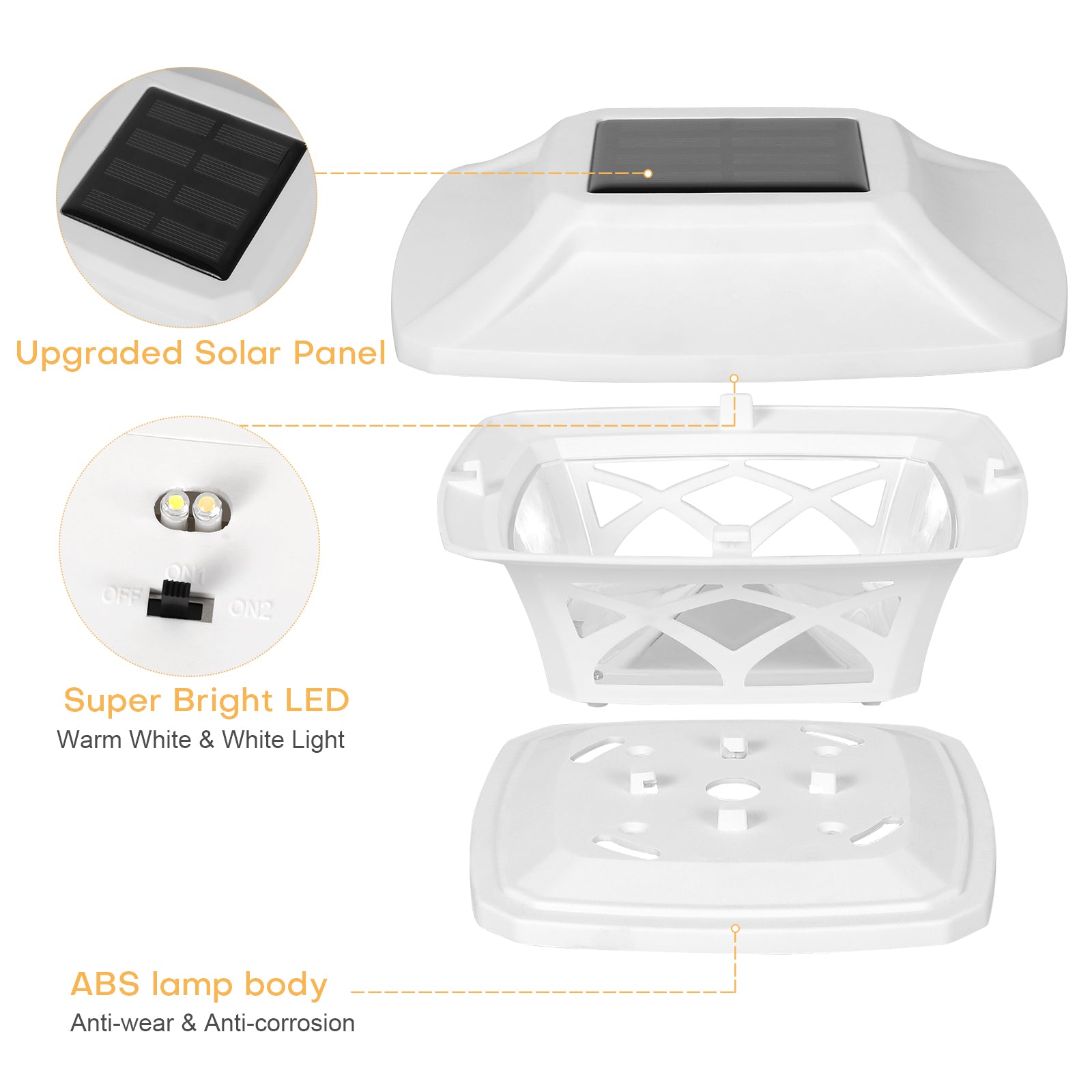 4-Pack Solar Post Light