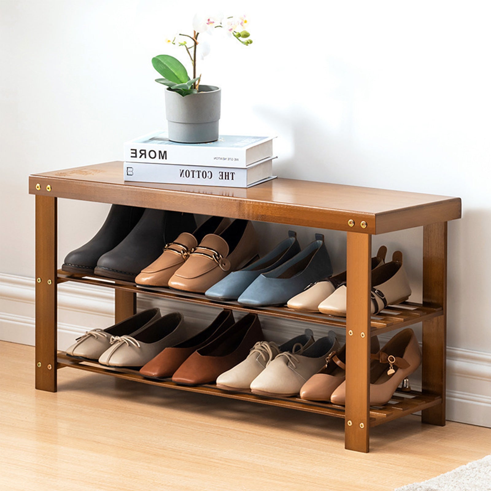 3-Tier Shoe Rack Bench 27.5 Inch