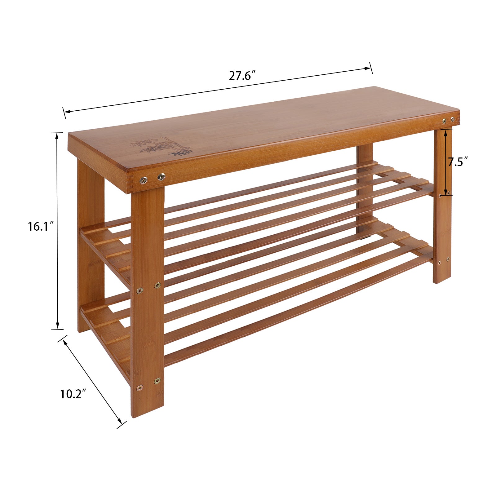 3-Tier Shoe Rack Bench 27.5 Inch