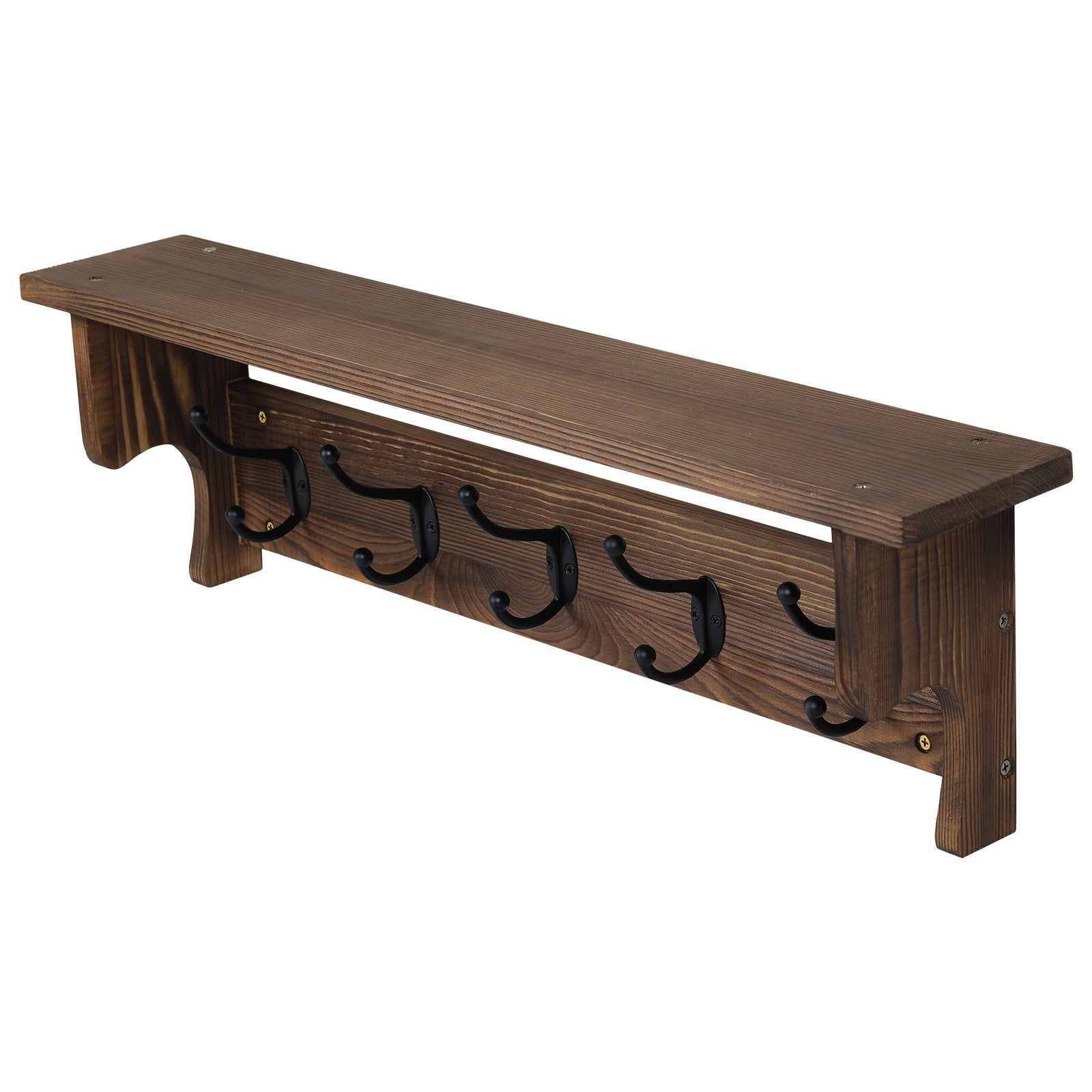 26in Coat Hooks Wall Mount with Shelf