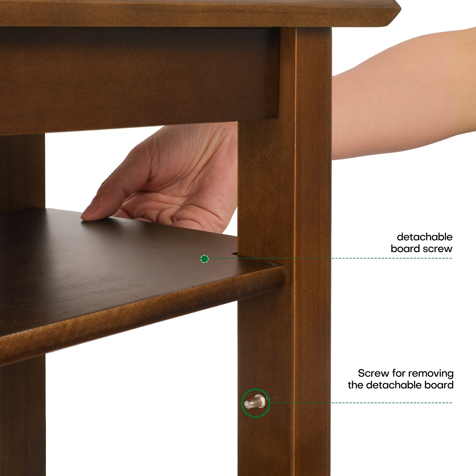 39.4 Inch Solid Wood Shoe Rack Bench 3-Tier