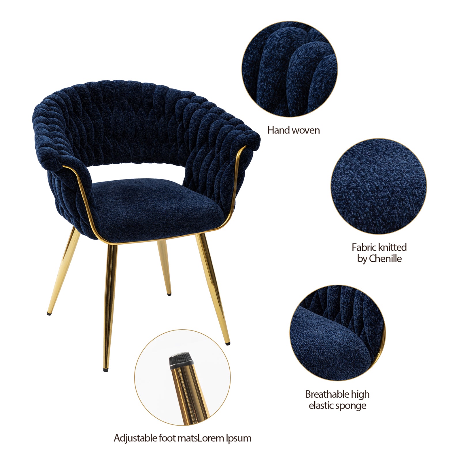 Chenille Upholstered Accent Chairs