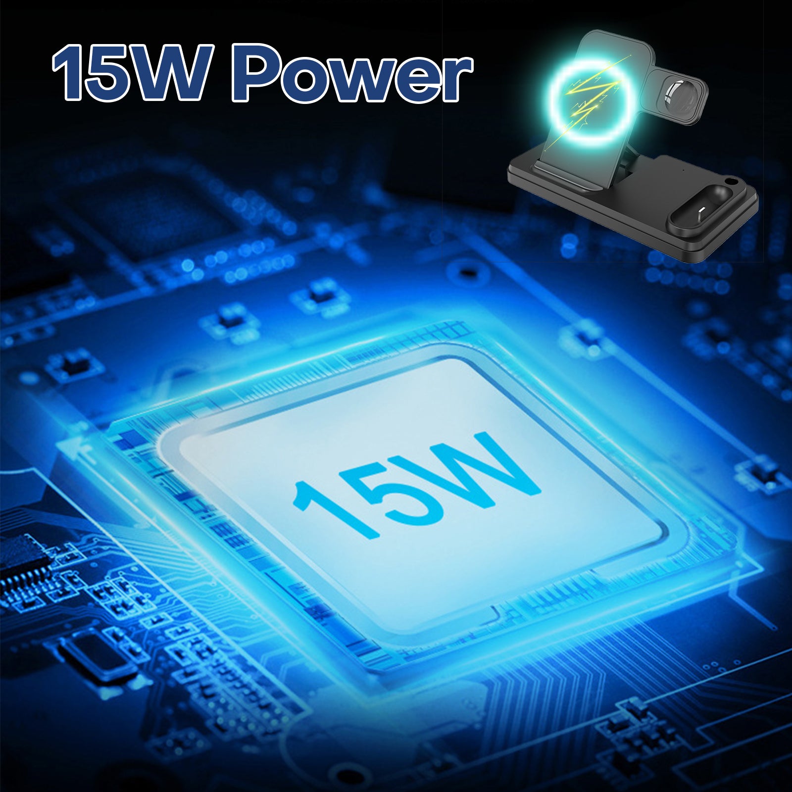 4 in 1 Wireless Charger 15W with Fast Charging