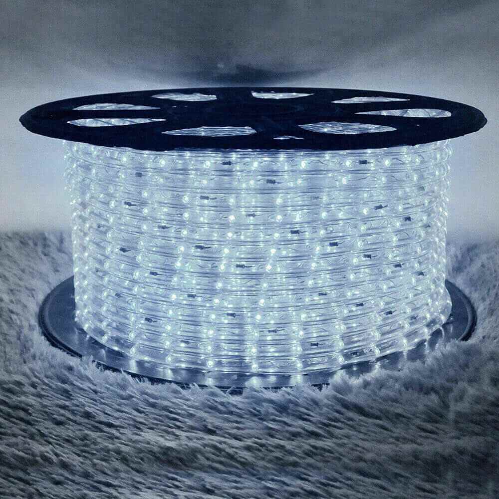White 110V Outdoor LED Rope Light Waterproof Strip Lighting