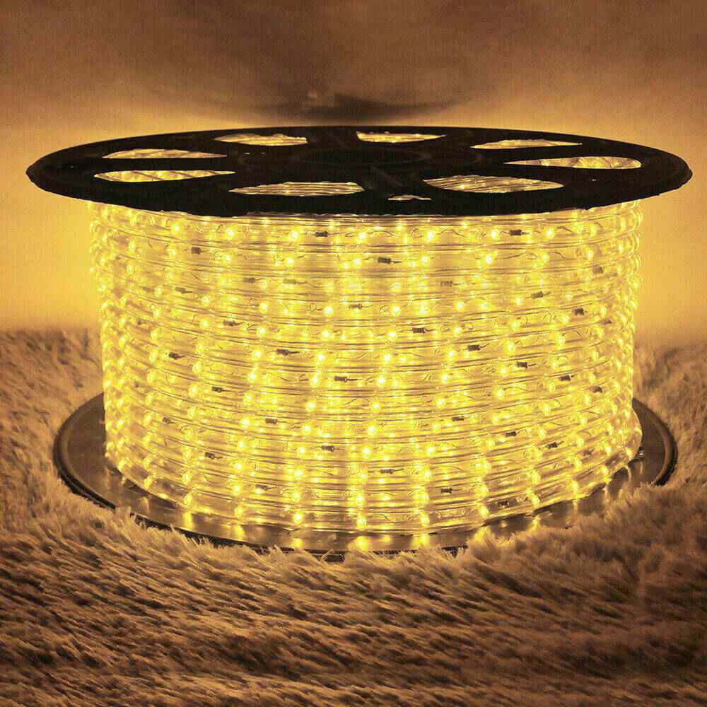 Warm Wehite 110V Outdoor LED Rope Light Waterproof Strip Lighting