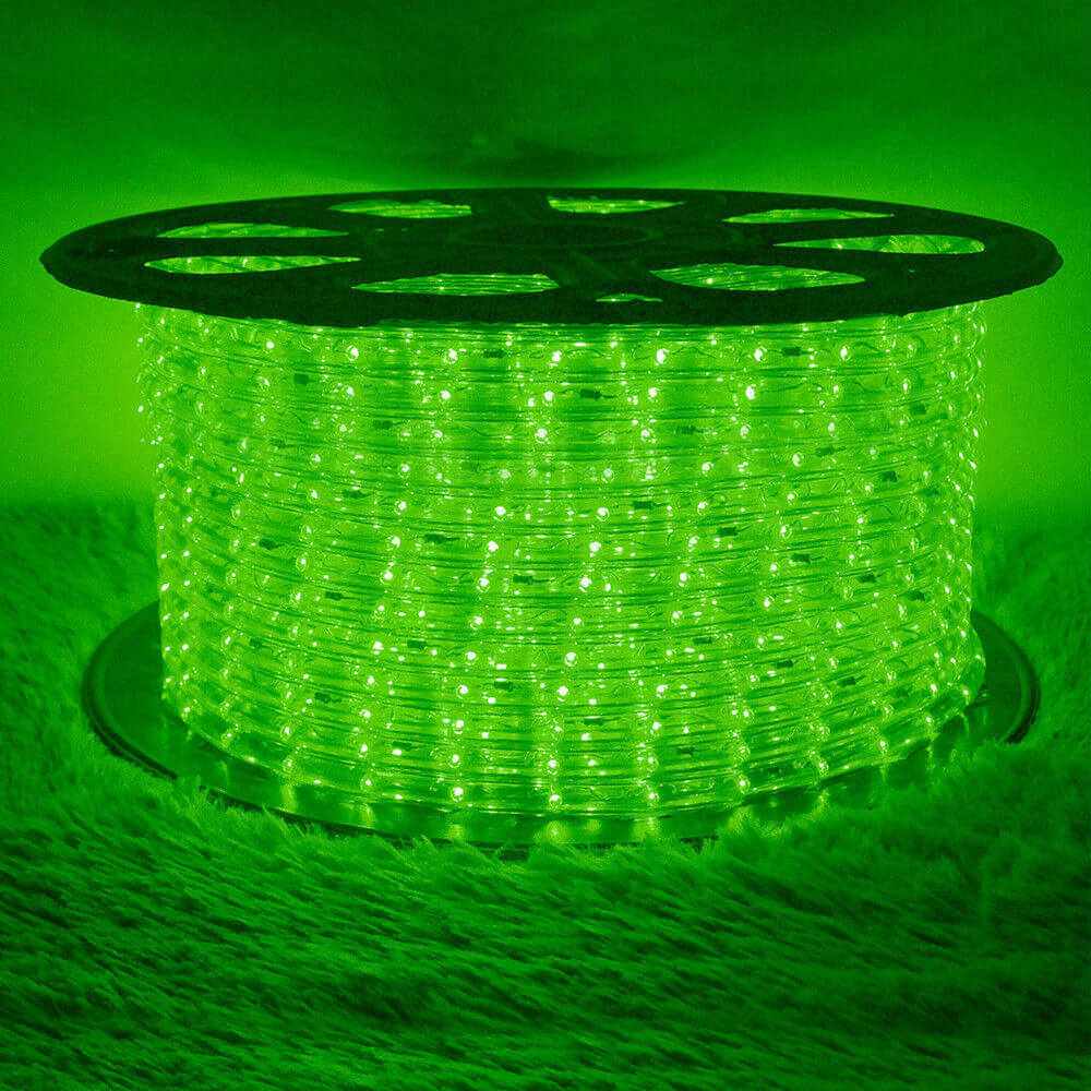 Green 110V Outdoor LED Rope Light Waterproof Strip Lighting