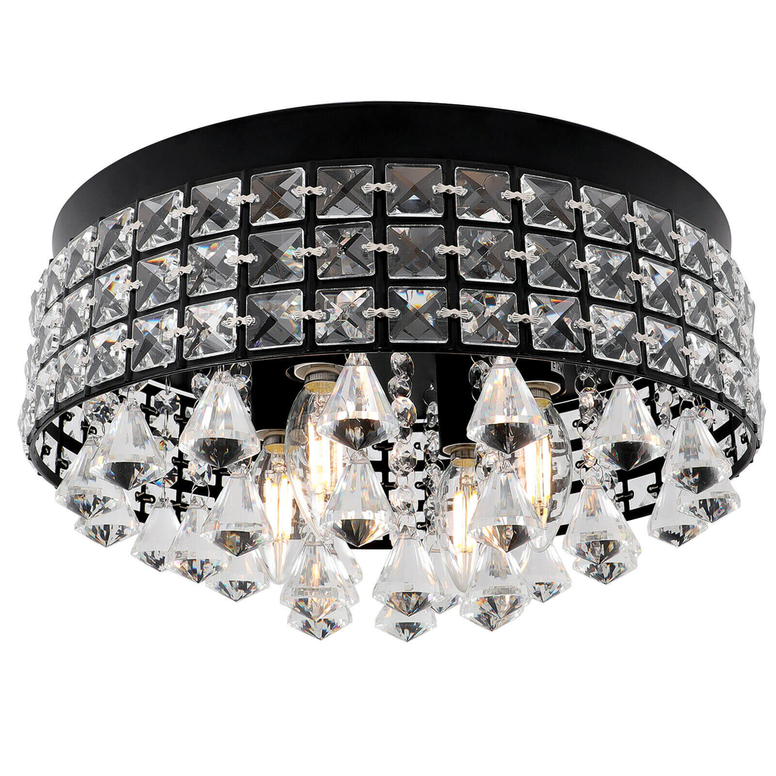 15" 4-Light Modern Crystal Chandelier