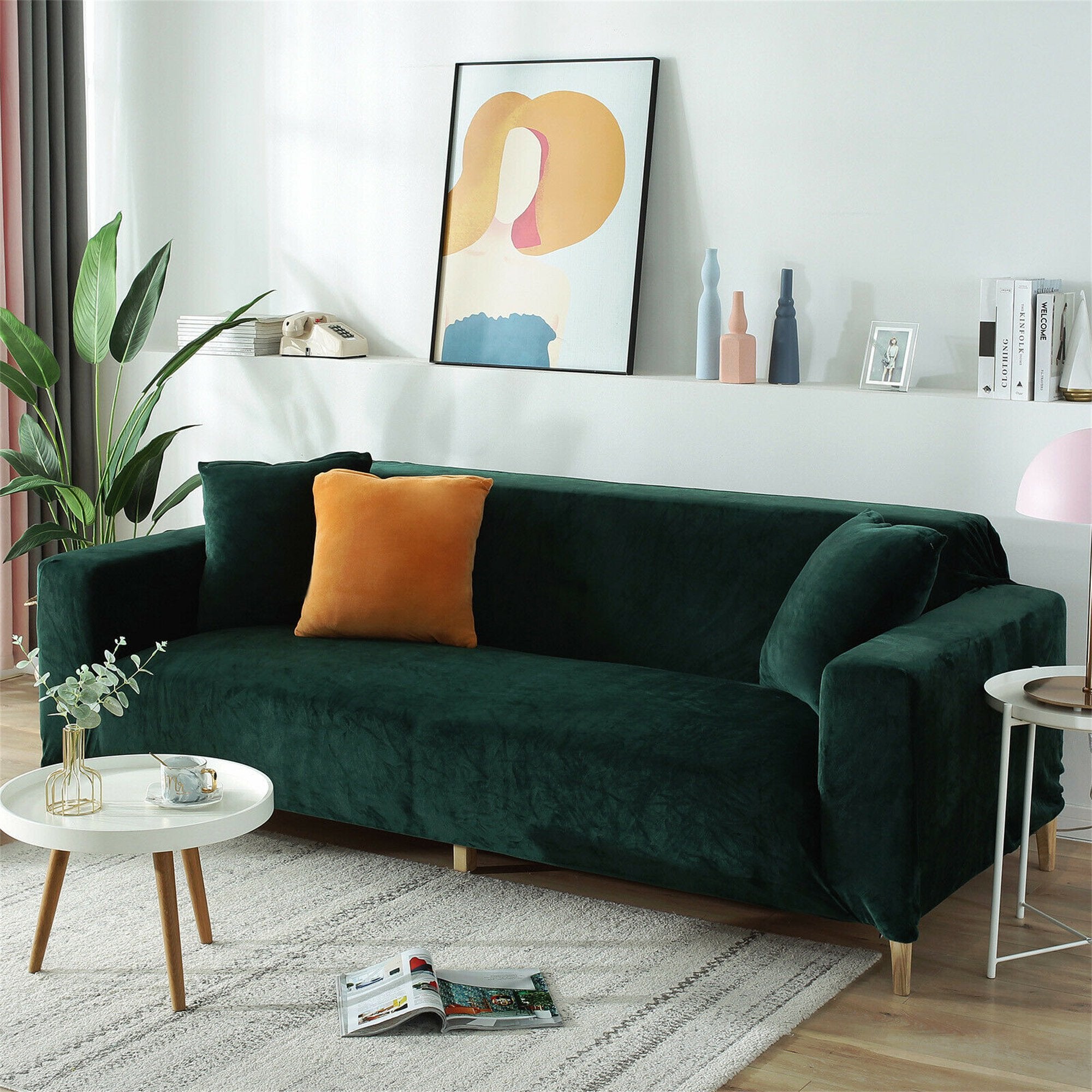 ANMINY Velvet Sofa Slipcover Stretch Couch Cover