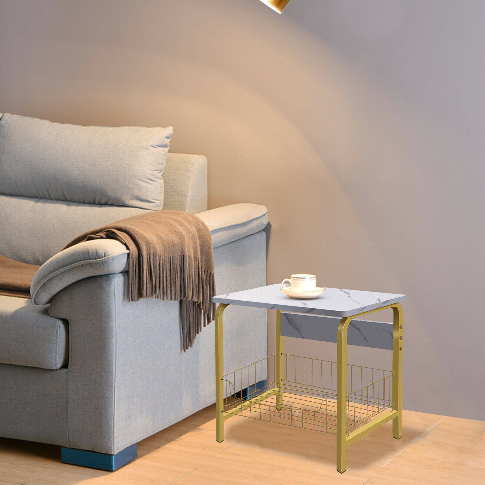 display of 2 Tier Sofa Side Table