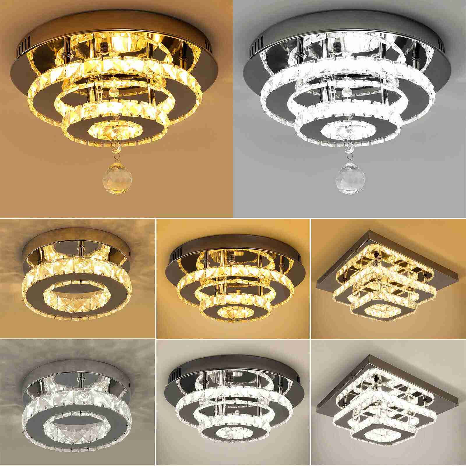 2-Tier Luxury Crystal LED Ceiling Light
