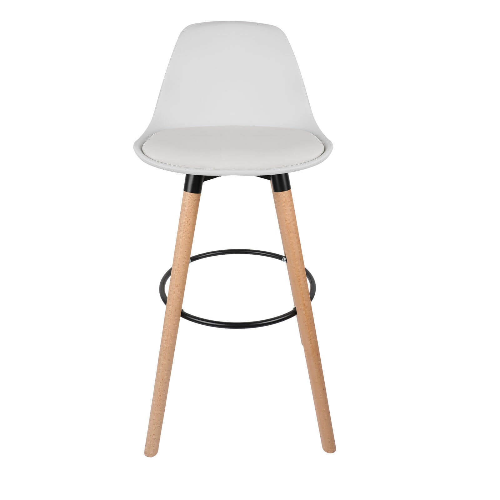 White 29" PU Leather Chair Bar Stools, 2/4Pcs