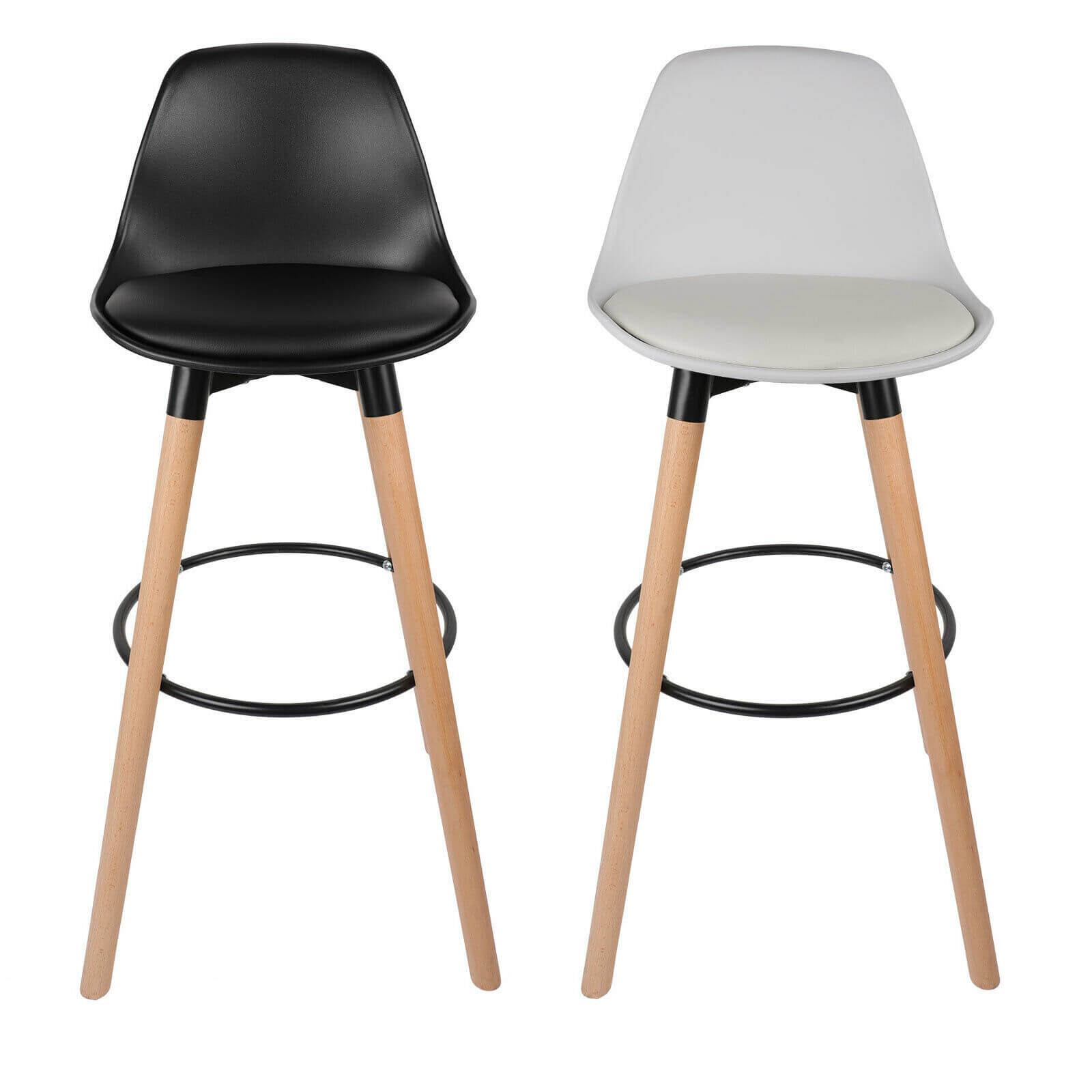 29" PU Leather Chair Bar Stools, 2/4Pcs