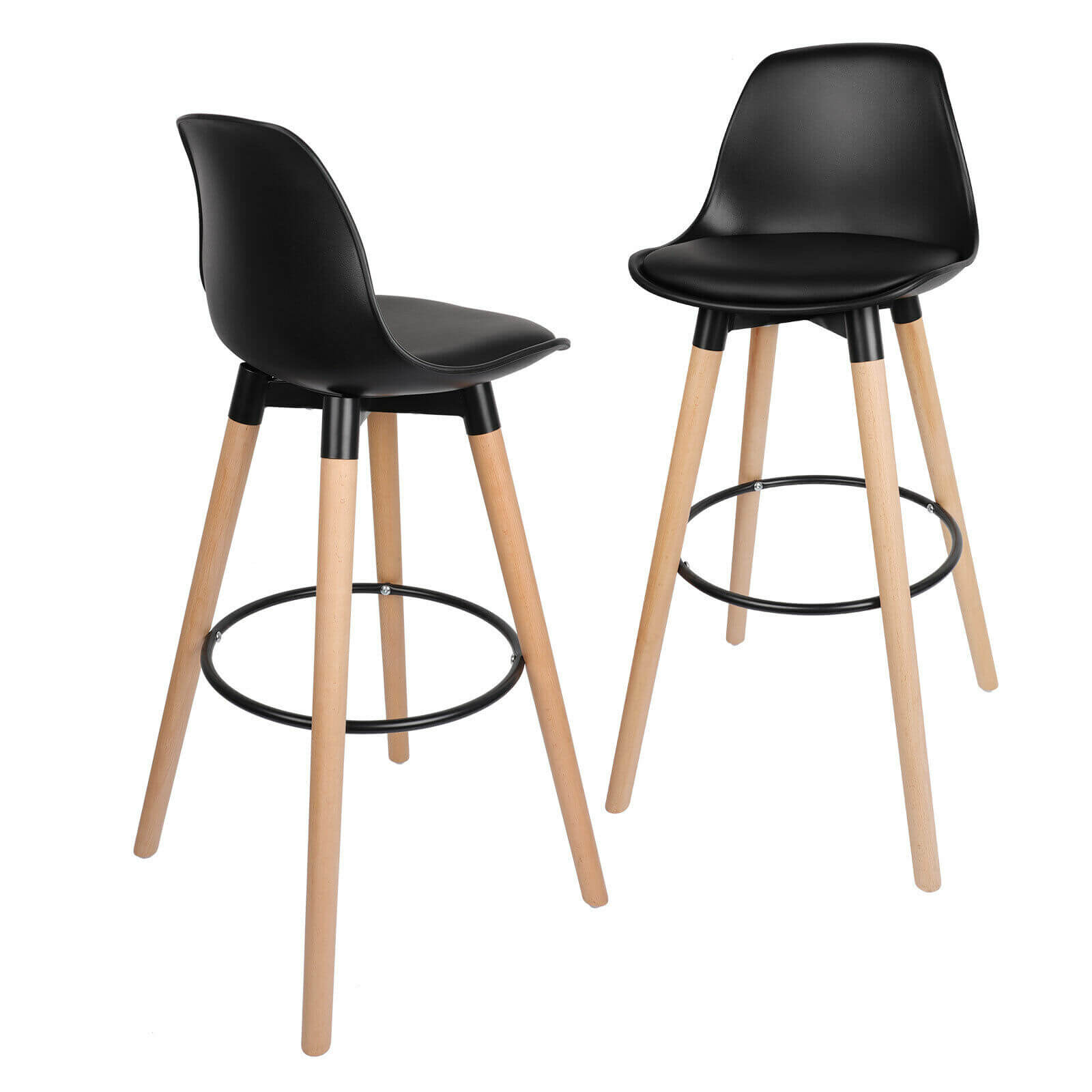 29" PU Leather Chair Bar Stools, 2Pcs