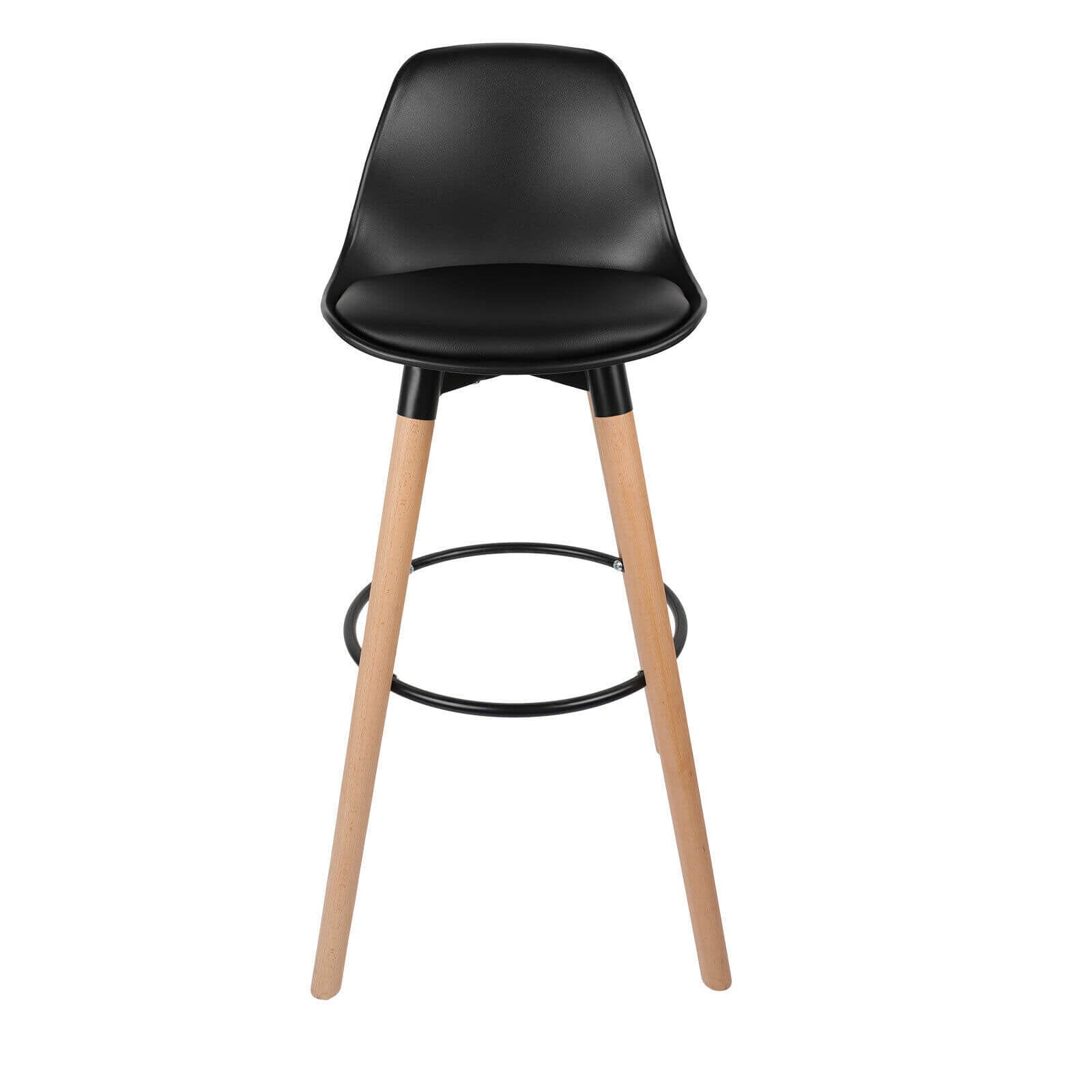 Black 29" PU Leather Chair Bar Stools, 2/4Pcs
