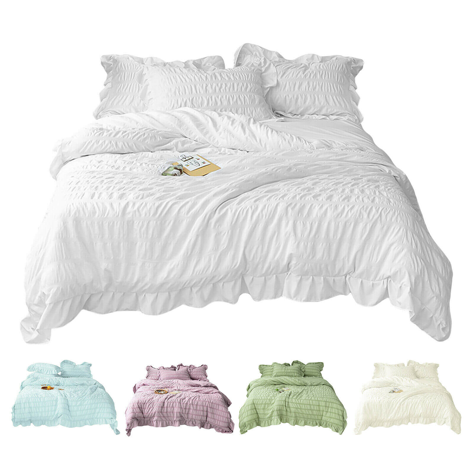 3-Piece Ruffled Comforter Sets