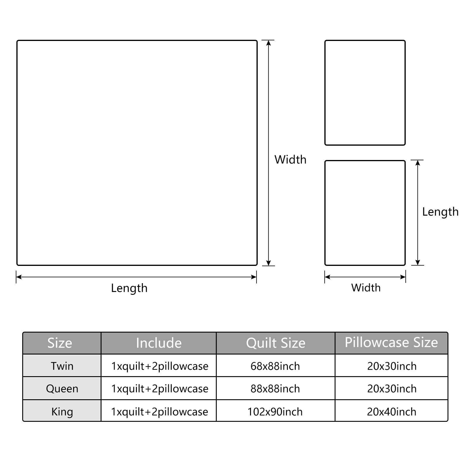 size of 3-Piece Ruffled Comforter Sets