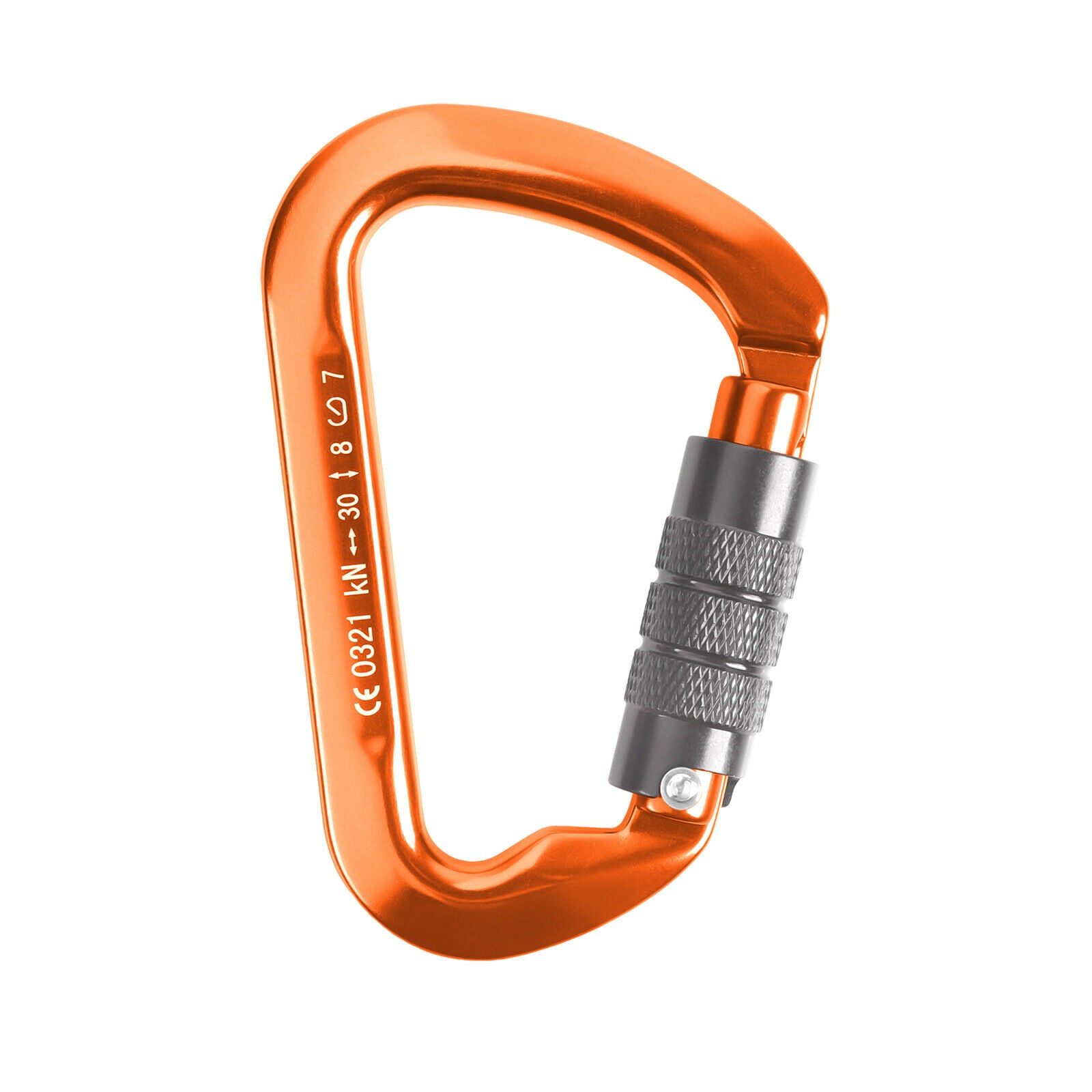 30KN Auto Locking Carabiner orange