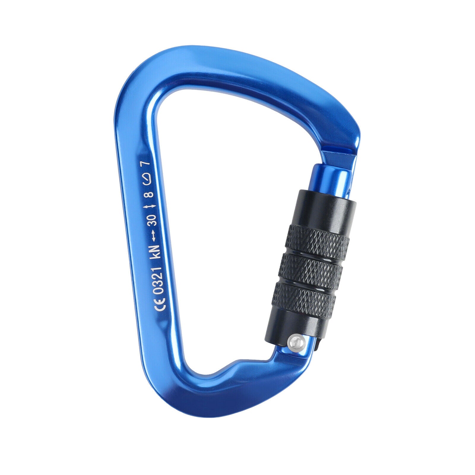 30KN Auto Locking Carabiner blue