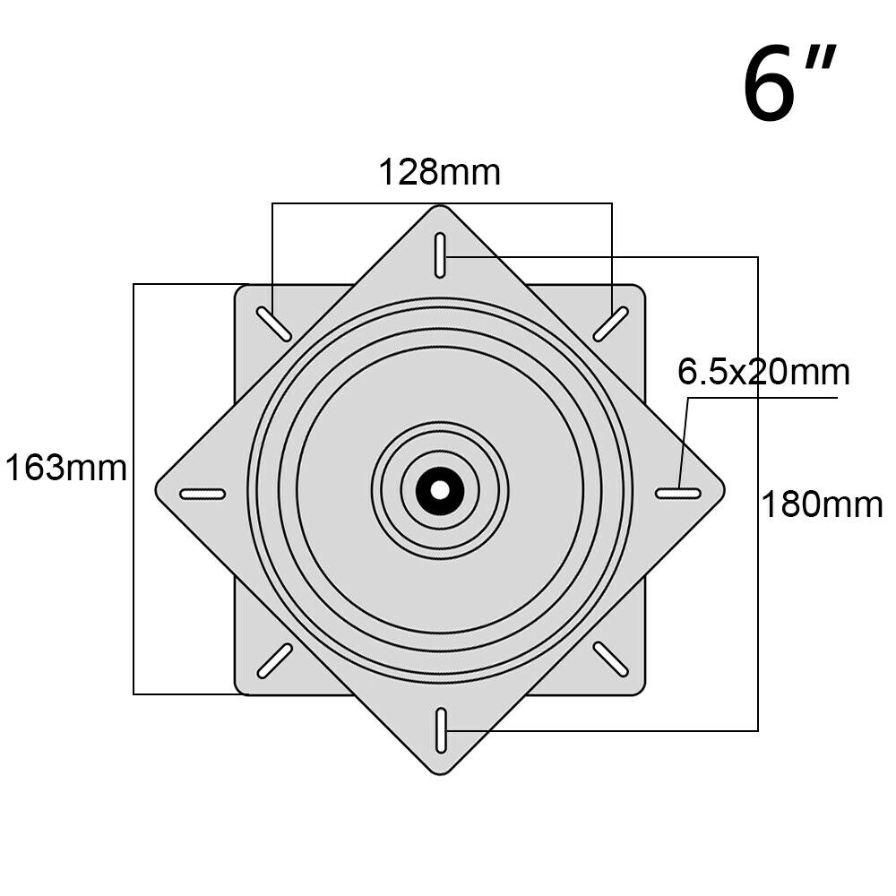 6in 360º Square Bearing Swivel Plate Bar Chair Stool