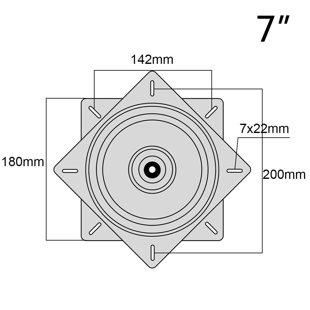 7in 360º Square Bearing Swivel Plate Bar Chair Stool