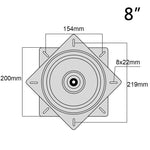 8in 360º Square Bearing Swivel Plate Bar Chair Stool