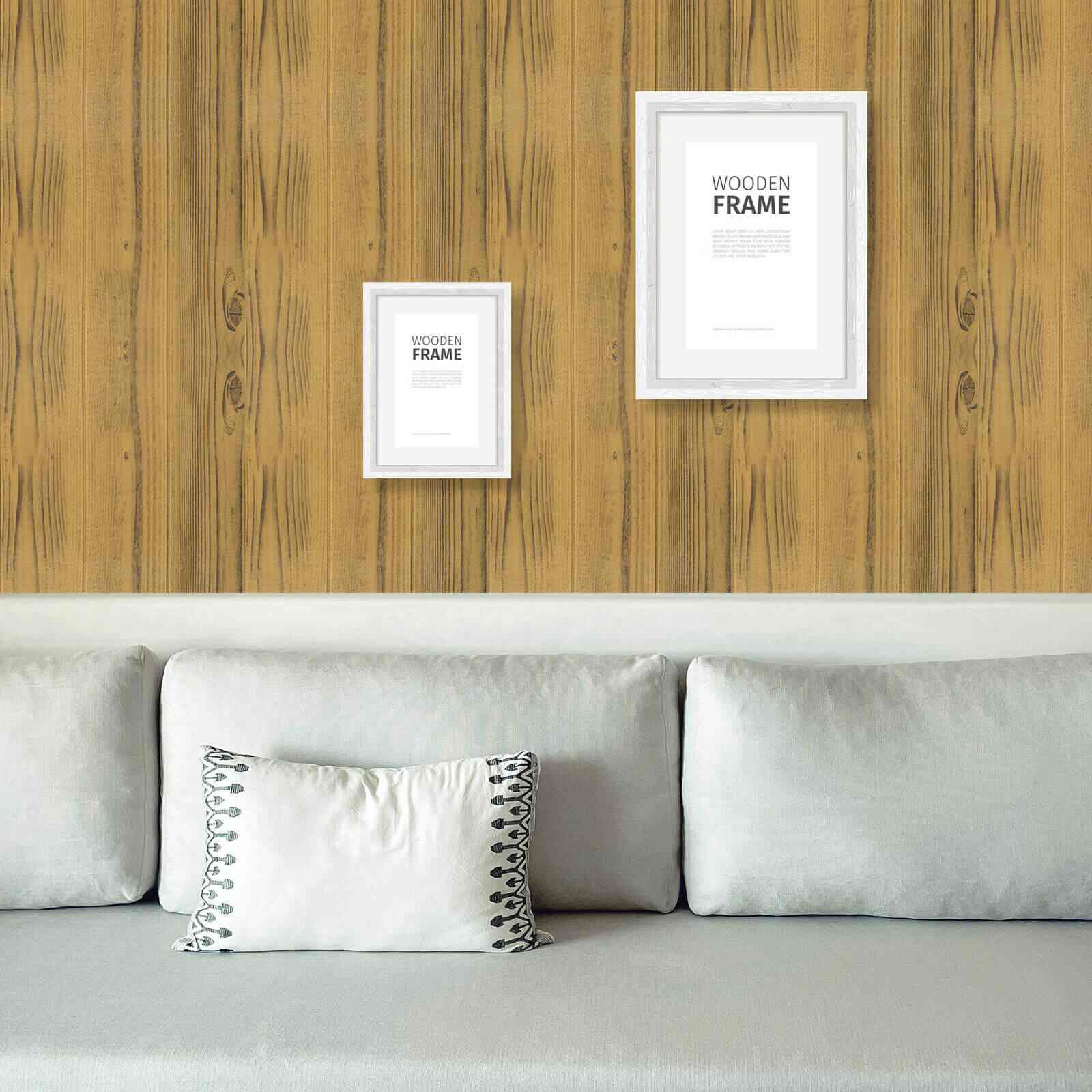 Display of 3D Foam Wall Panels Brick Wood Wallpaper