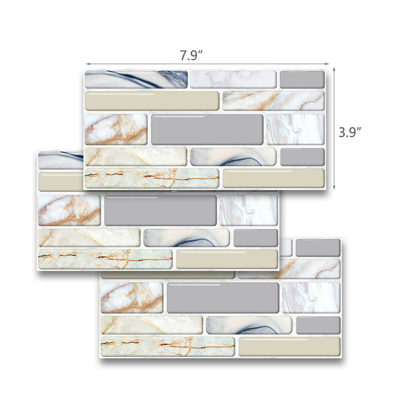 Size of 3D Self-Adhesive Peel & Stick Mosaic Tiles Decor