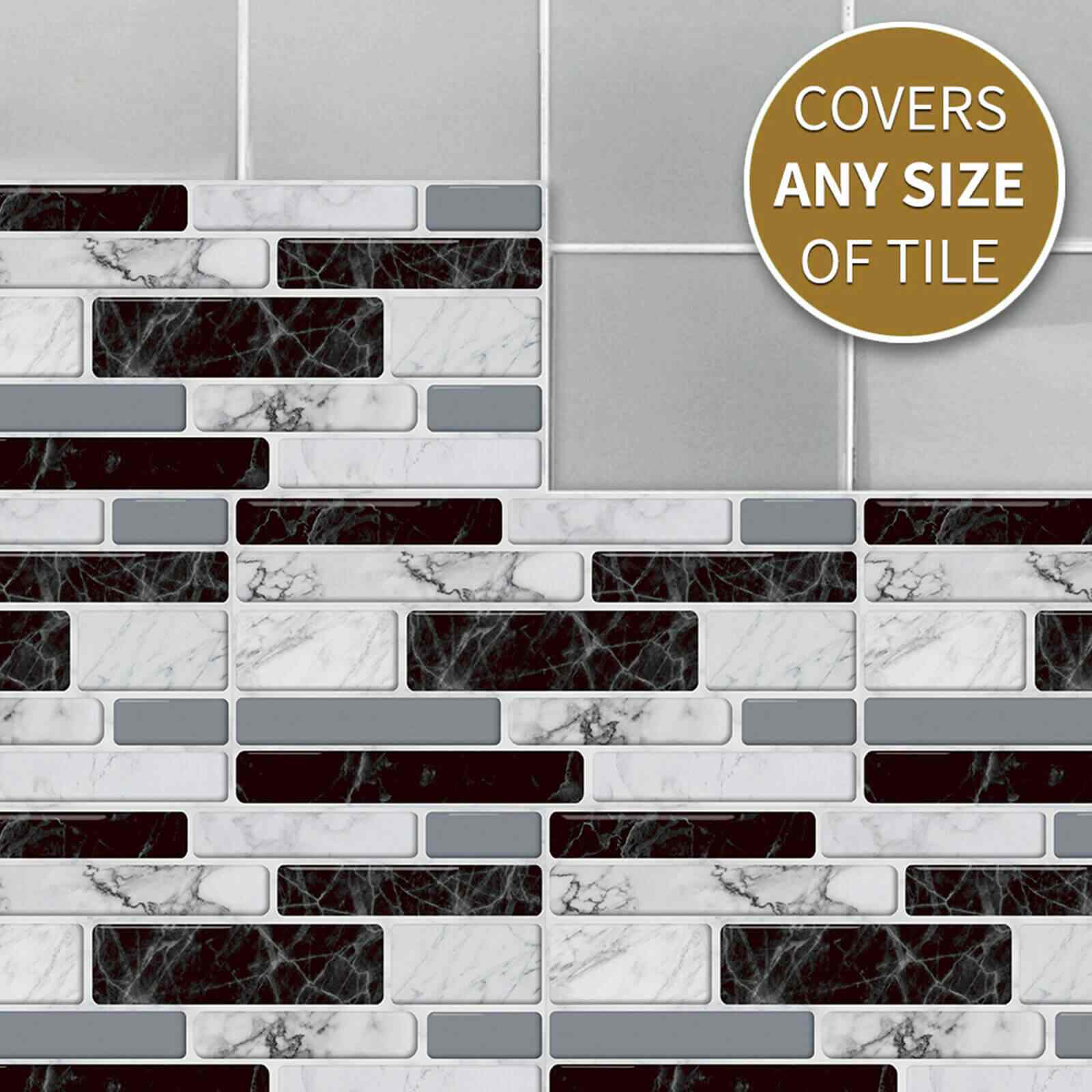 Feature of 3D Self-Adhesive Peel & Stick Mosaic Tiles Decor