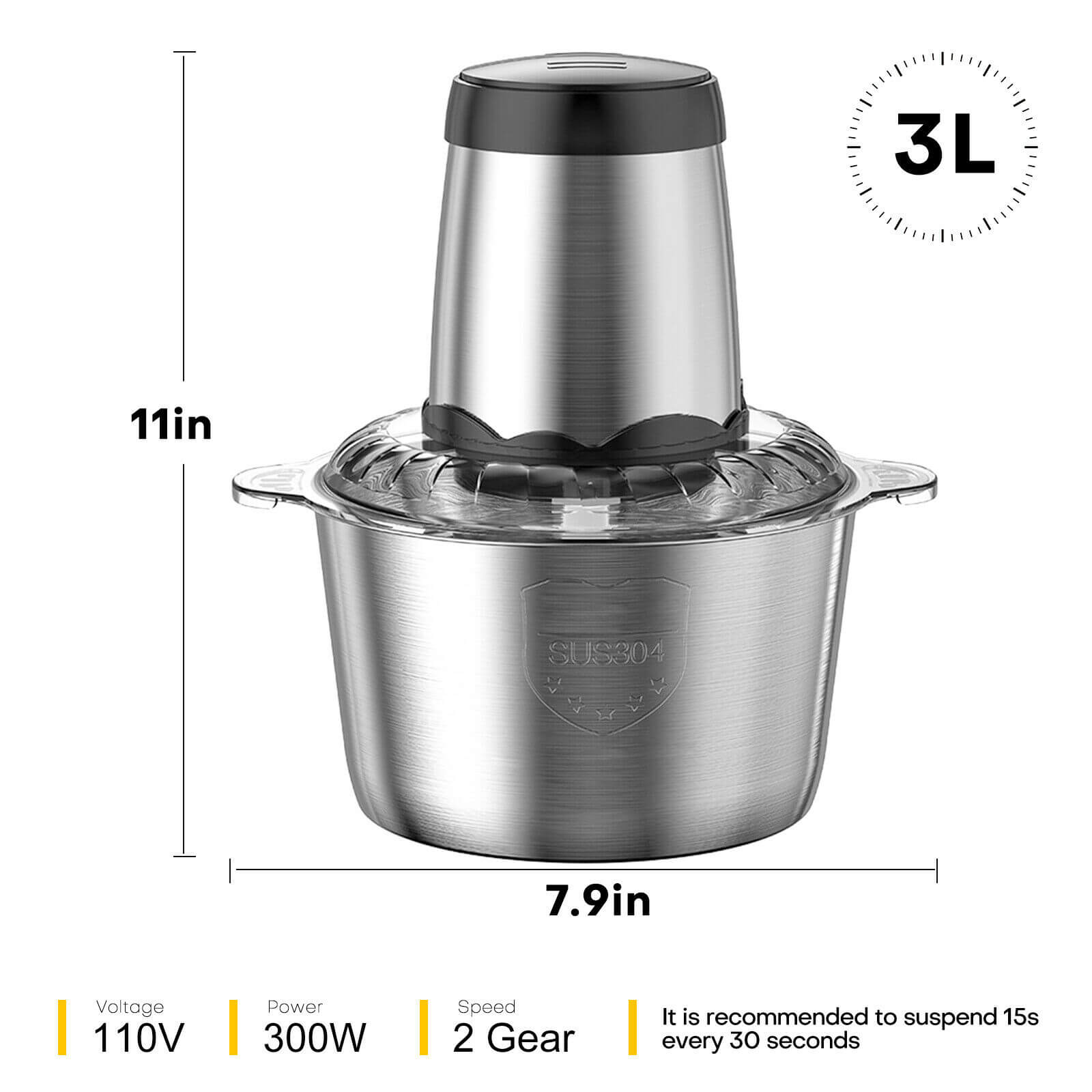 Size of 3L Kitchen Electric Meat Grinder