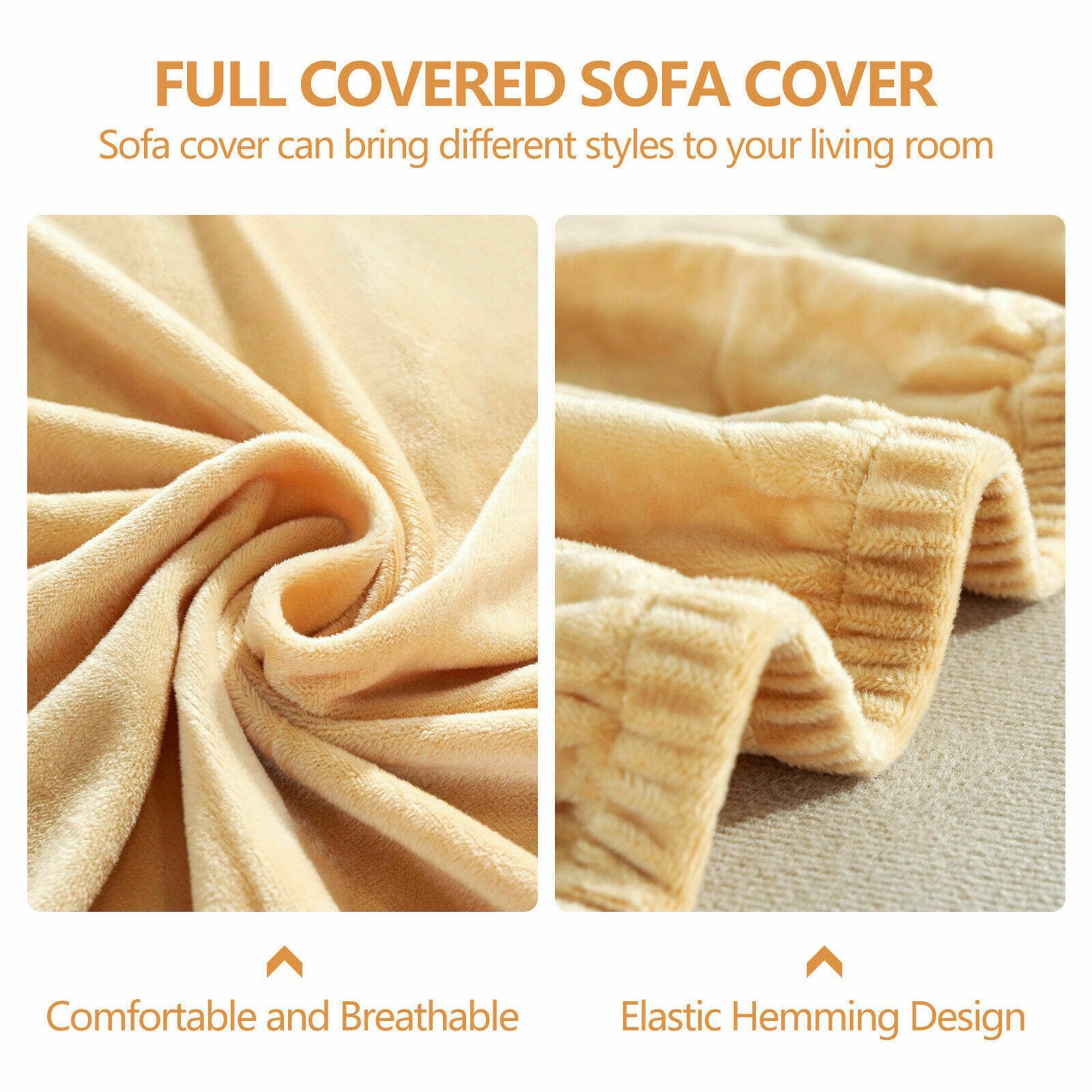 ANMINY Velvet Sofa Slipcover Stretch Couch Cover