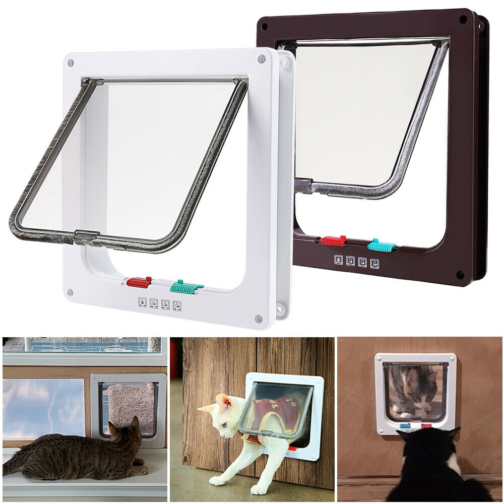 4 Ways Pet Magnetic Lock Safe Flap Door Gate Frame