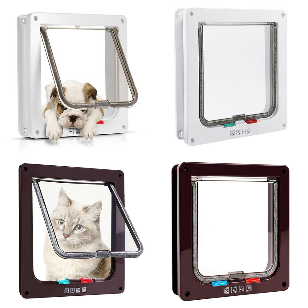 Usage of 4 Ways Pet Magnetic Lock Safe Flap Door Gate Frame
