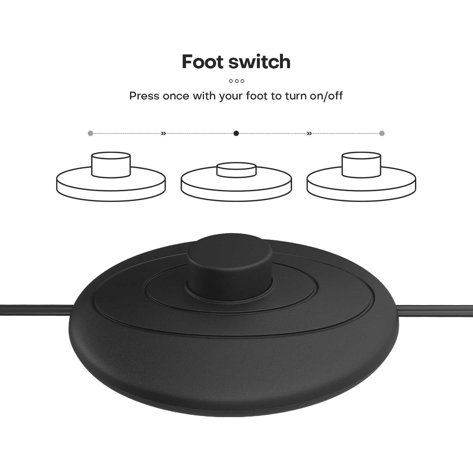 Switch of 46" Modern Column Floor Lamp w/ Foot Switch
