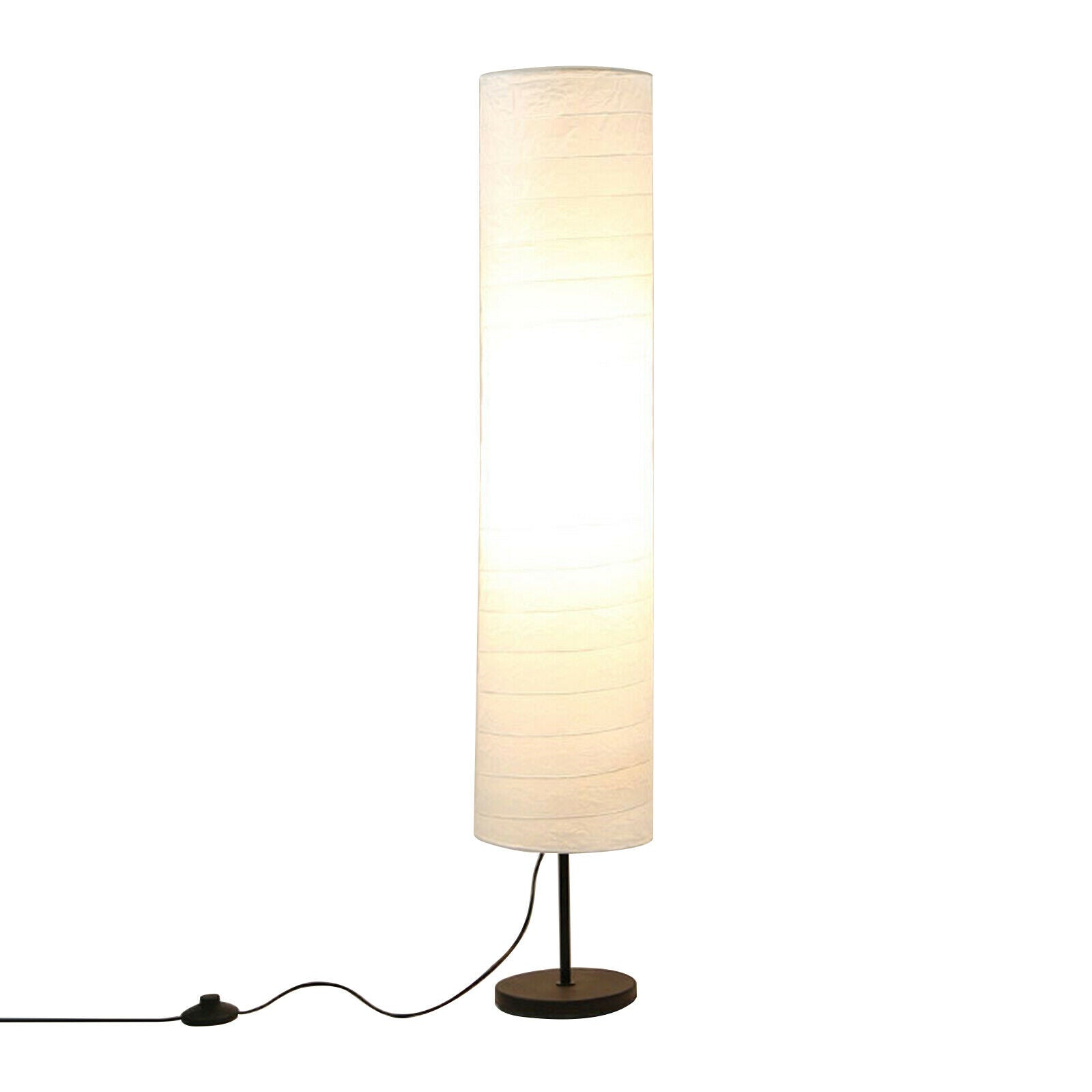 Full Display of 46" Modern Column Floor Lamp w/ Foot Switch